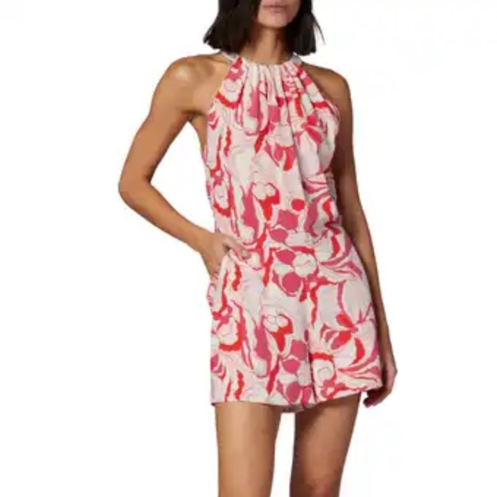 🎉LAST CALL🎉 Equipment Eudora Abstract Floral Silk Pocket Romper 2